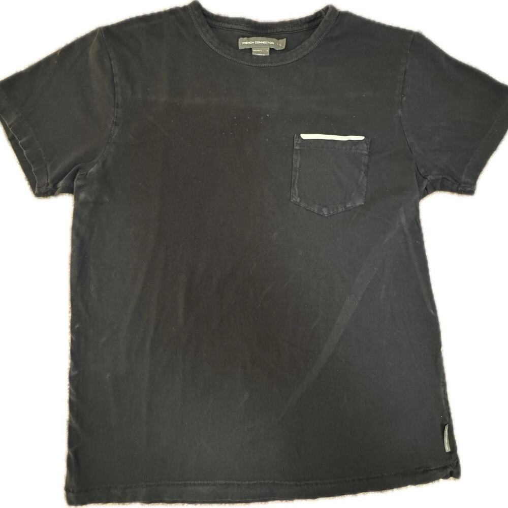 French Connection Short Sleeve Tee | Men's L | Black Chest Pocket
